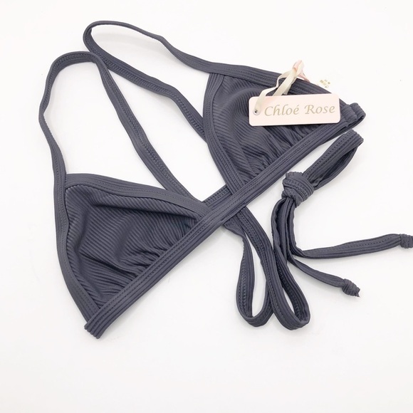 𝅺Chloe Rose Gray ribbed bikini top - Picture 8 of 13